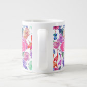 Tropische Waterverf Patroon | Monogram Grote Koffiekop (Achterkant)