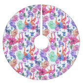 Tropische Waterverf Patroon | Monogram Kerstboom Rok (Voorkant)
