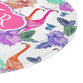 Tropische Waterverf Patroon | Monogram Snijplank (Hoek)