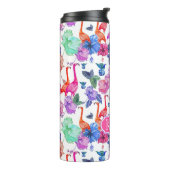 Tropische Waterverf Patroon | Monogram Thermosbeker (Gedraaid links)
