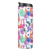 Tropische Waterverf Patroon | Monogram Thermosbeker (Geroteerd rechts)
