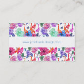 Tropische Waterverf Patroon | Monogram Visitekaartje (Achterkant)