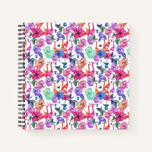 Tropische Waterverf Patroon Notitieboek (Voorkant)