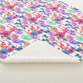 Tropische Waterverf Patroon Sherpa Deken (3/4)