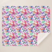 Tropische Waterverf Patroon Sherpa Deken (Voorkant (horizontaal))