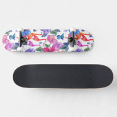 Tropische Waterverf Patroon Skateboard (Horizontaal)