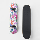 Tropische Waterverf Patroon Skateboard (Voorkant)
