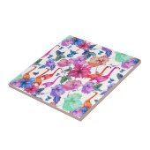 Tropische Waterverf Patroon Tegeltje (Zijkant)