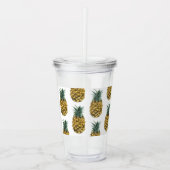 Tropische Waterverf Pineappel Naadloos patroon Acryl Drinkbeker (Voorkant)