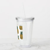 Tropische Waterverf Pineappel Naadloos patroon Acryl Drinkbeker (Links)