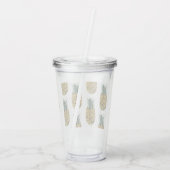 Tropische Waterverf Pineappel Naadloos patroon Acryl Drinkbeker (Achterkant)