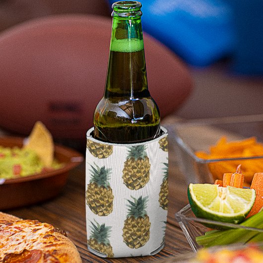 Tropische Waterverf Pineappel Naadloos patroon Blikjeskoeler