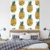 Tropische Waterverf Pineappel Naadloos patroon Canvas Afdruk (Insitu (Slaapkamer))