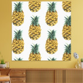 Tropische Waterverf Pineappel Naadloos patroon Canvas Afdruk (Insitu (Woonkamer))
