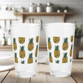 Tropische Waterverf Pineappel Naadloos patroon Glas