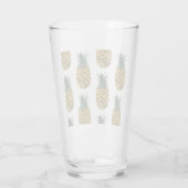 Tropische Waterverf Pineappel Naadloos patroon Glas (Achterkant)