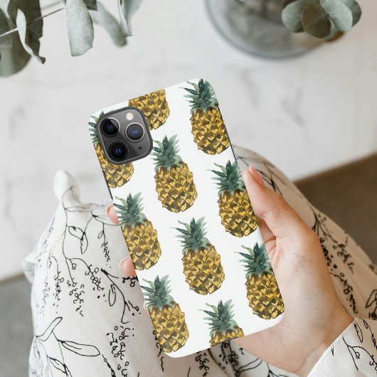Tropische Waterverf Pineappel Naadloos patroon iPhone Hoesje