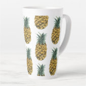 Tropische Waterverf Pineappel Naadloos patroon Latte Mok (Rechterhoek)
