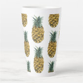 Tropische Waterverf Pineappel Naadloos patroon Latte Mok (Voorkant)