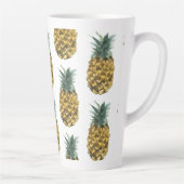 Tropische Waterverf Pineappel Naadloos patroon Latte Mok (Rechts)