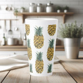 Tropische Waterverf Pineappel Naadloos patroon Latte Mok