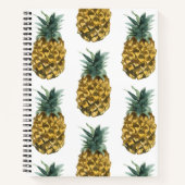 Tropische Waterverf Pineappel Naadloos patroon Notitieboek (Voorkant)