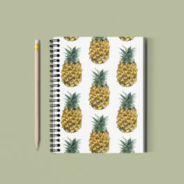 Tropische Waterverf Pineappel Naadloos patroon Notitieboek