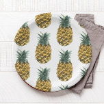 Tropische Waterverf Pineappel Naadloos patroon Papieren Bordje<br><div class="desc">Tropische Waterverf Pineappel Naadloos patroon</div>