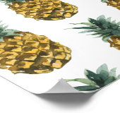 Tropische Waterverf Pineappel Naadloos patroon Poster (Hoek)