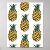 Tropische Waterverf Pineappel Naadloos patroon Poster (Voorkant)