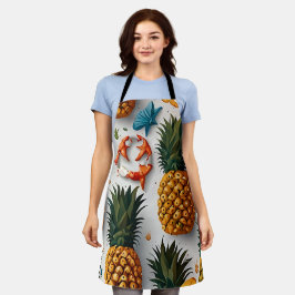 Tropische Waterverf Pineappel Naadloos patroon Schort
