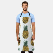 Tropische Waterverf Pineappel Naadloos patroon Schort (Gedragen)