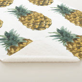 Tropische Waterverf Pineappel Naadloos patroon Sherpa Deken (3/4)