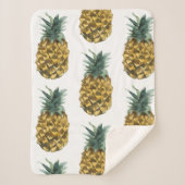 Tropische Waterverf Pineappel Naadloos patroon Sherpa Deken (Voorkant)