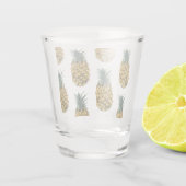Tropische Waterverf Pineappel Naadloos patroon Shot Glas (Achterkant)