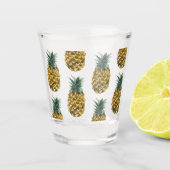 Tropische Waterverf Pineappel Naadloos patroon Shot Glas (Voorkant)