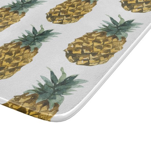 Tropische Waterverf Pineappel Naadloos patroon Snijplank (Hoek)