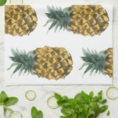 Tropische Waterverf Pineappel Naadloos patroon Theedoek (Gevouwen)