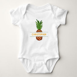 Tropische Waterverf Pineappelnaam Baby Romper