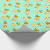 Tropische Waterverf Pineappelpatroon Cadeaupapier (Hoek)