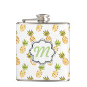 Tropische Waterverf Pineappelpatroon Heupfles (Voorkant)