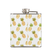 Tropische Waterverf Pineappelpatroon Heupfles (Achterkant)