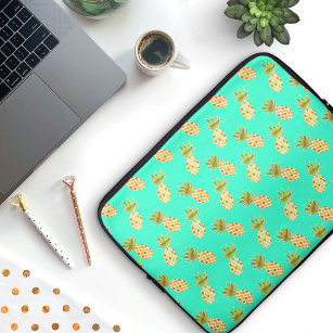 Tropische Waterverf Pineappelpatroon Laptop Sleeve