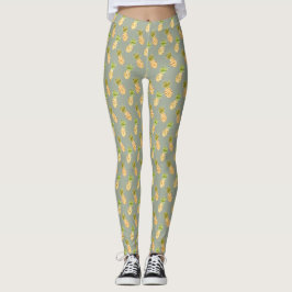 Tropische Waterverf Pineappelpatroon Leggings