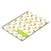Tropische Waterverf Pineappelpatroon Notitieboek (Linkerzijde)