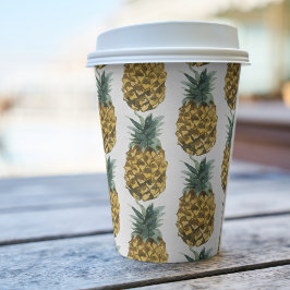 Tropische Waterverf Pineappelpatroon Papieren Bekers