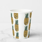 Tropische Waterverf Pineappelpatroon Papieren Bekers (Rechts)