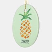 Tropische Waterverf Pineapple Green Keepomwille Ja Keramisch Ornament (Links)