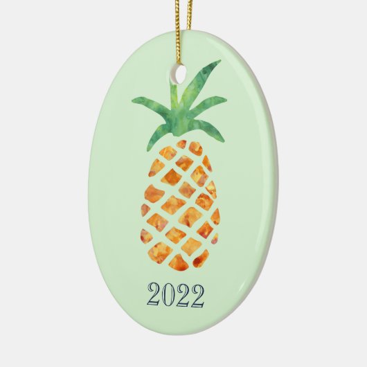 Tropische Waterverf Pineapple Green Keepomwille Ja Keramisch Ornament (Links)