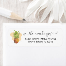 Tropische Waterverf Pineapple Script Typografie Etiket